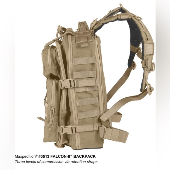 New Maxpedition Falcon-Il Backpack w/ Reservoir Hang-Tab - Black 0513B - Picture 12 of 14